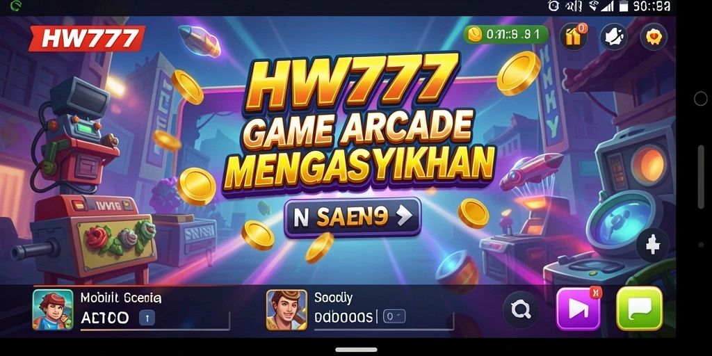 Screenshot utama HW777 menampilkan gameplay yang energik dan penuh aksi.