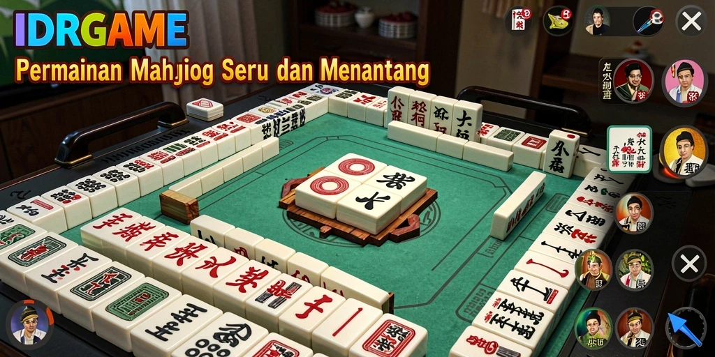 Tampilan gameplay Mahjong yang menarik dan seru di IDRGAME.