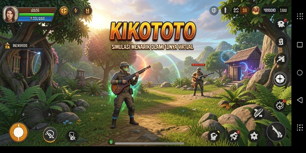 Tampilan gameplay KIKOTOTO dengan aksi mendesain dan eksplorasi.