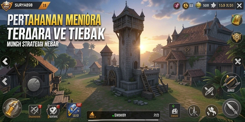 Tangkapan layar SURYA898 menampilkan aksi mendebarkan dalam Tower Defense.